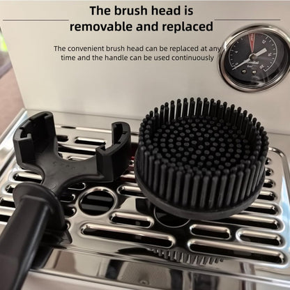 Espresso Cleaning Brush - Espresso Machine Group Head Cleaning Brush - Detachable 360° Silicone Cleaning Bristle Tools for Coffee Machine 58mm