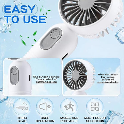 Rossesay 12 Pack Mini Portable Handheld Fan Bulk for Travel 3 Speeds, Rechargeable USB Battery Operated, Small Personal Eyelash Fans for Women Men Indoor Outdoor(Black, White, Blue)
