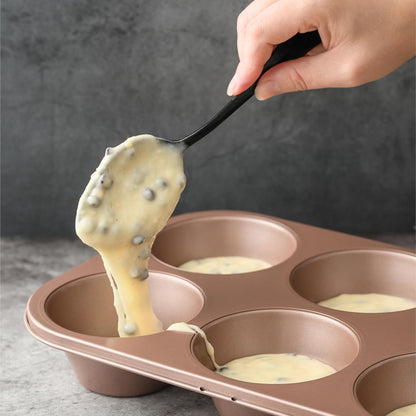 Non Toxic Nonstick 6 Cup Jumbo Muffin Pan, Large Cupcake Tin for Oven, Nontoxic Muffin Tins Big Size, Pfoa Free Cupcakes Tray