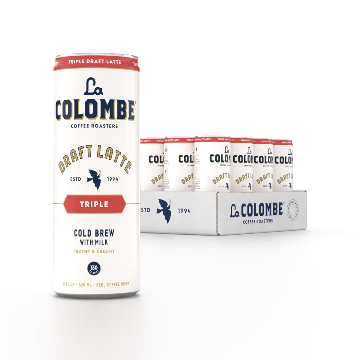La Colombe Coffee, Triple Draft Latte, 11 fl oz Cans (Pack of 12), Coffeehouse Quality Cold Brew, Specialty Grade Coffee Beans