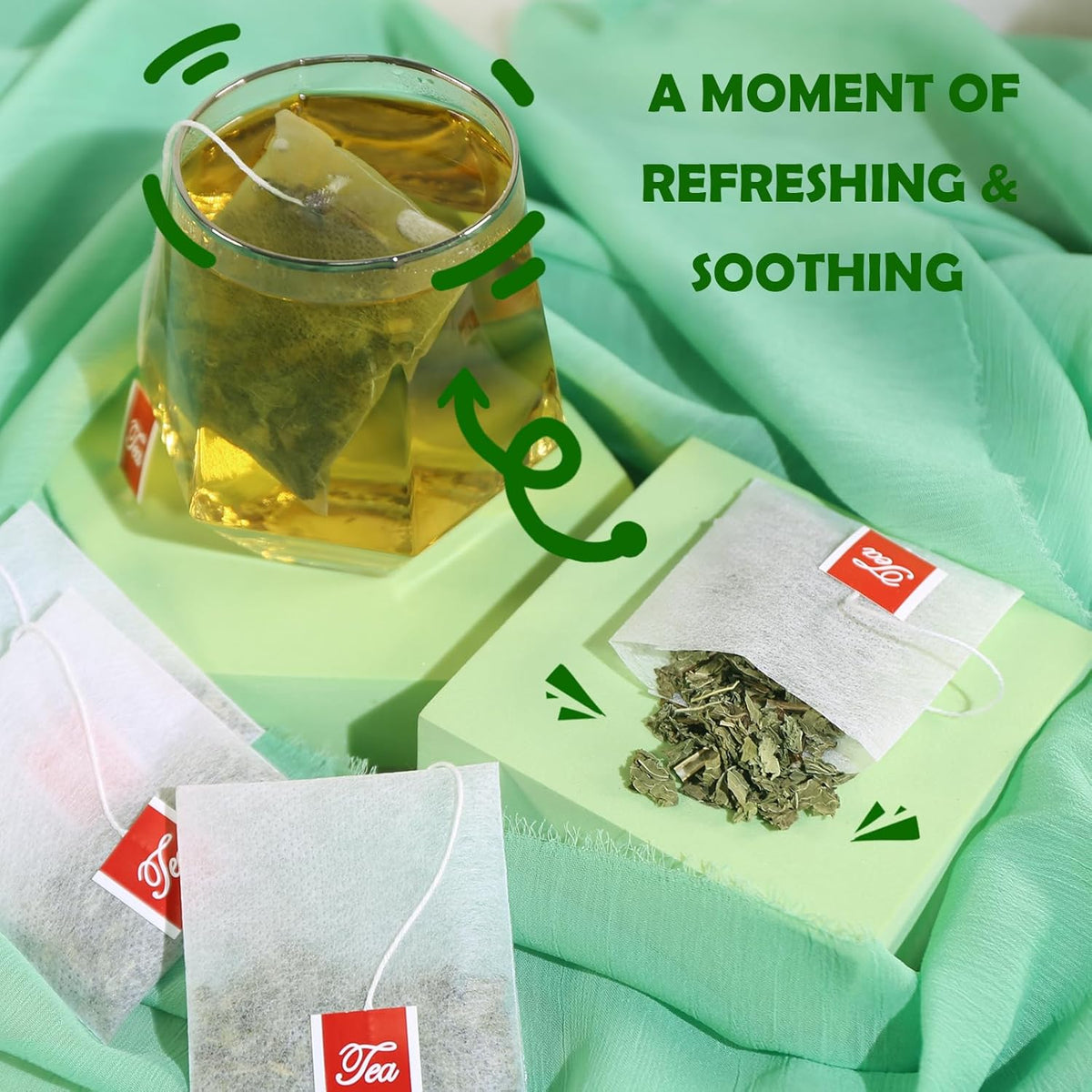 Tearelae - Lemon Balm Tea Bag - 1.5g X 50 Count - Pure Natural Dried Lemon Balm Herb - Premium Lemon Balm Leaf for Calming and Digestion Support
