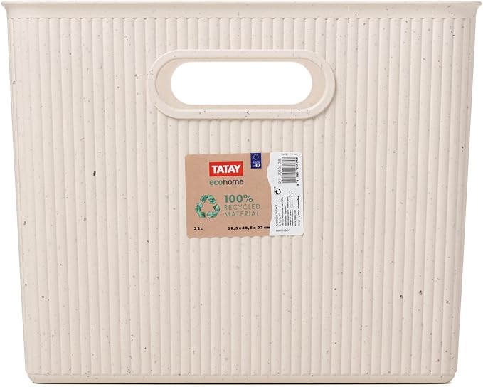 Tatay Storage Box Baobab ECOHOME, 22L Capacity, Polypropylene BPA free, 100% Recycled Material. Measures 29.4 x 38.5 x 23 cm