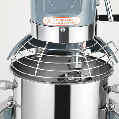 30QT Commercial Mixer, 1250W Stainless Steel Commercial Food Mixer with 3 Speed Adjustable, Large Capacity Commercial Stand Mixer Food Mixing Machine for Bakery Pizzeria Restaurant