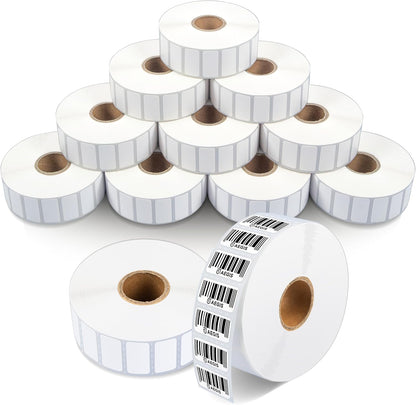 Aegis Adhesives - 1” X ½” Direct Thermal Labels for Small Price Tags, Return Address, File Folder, Compatible with Zebra Desktop Printers - NOT Rollo Compatible (12 Rolls, 2400 Labels/Roll)