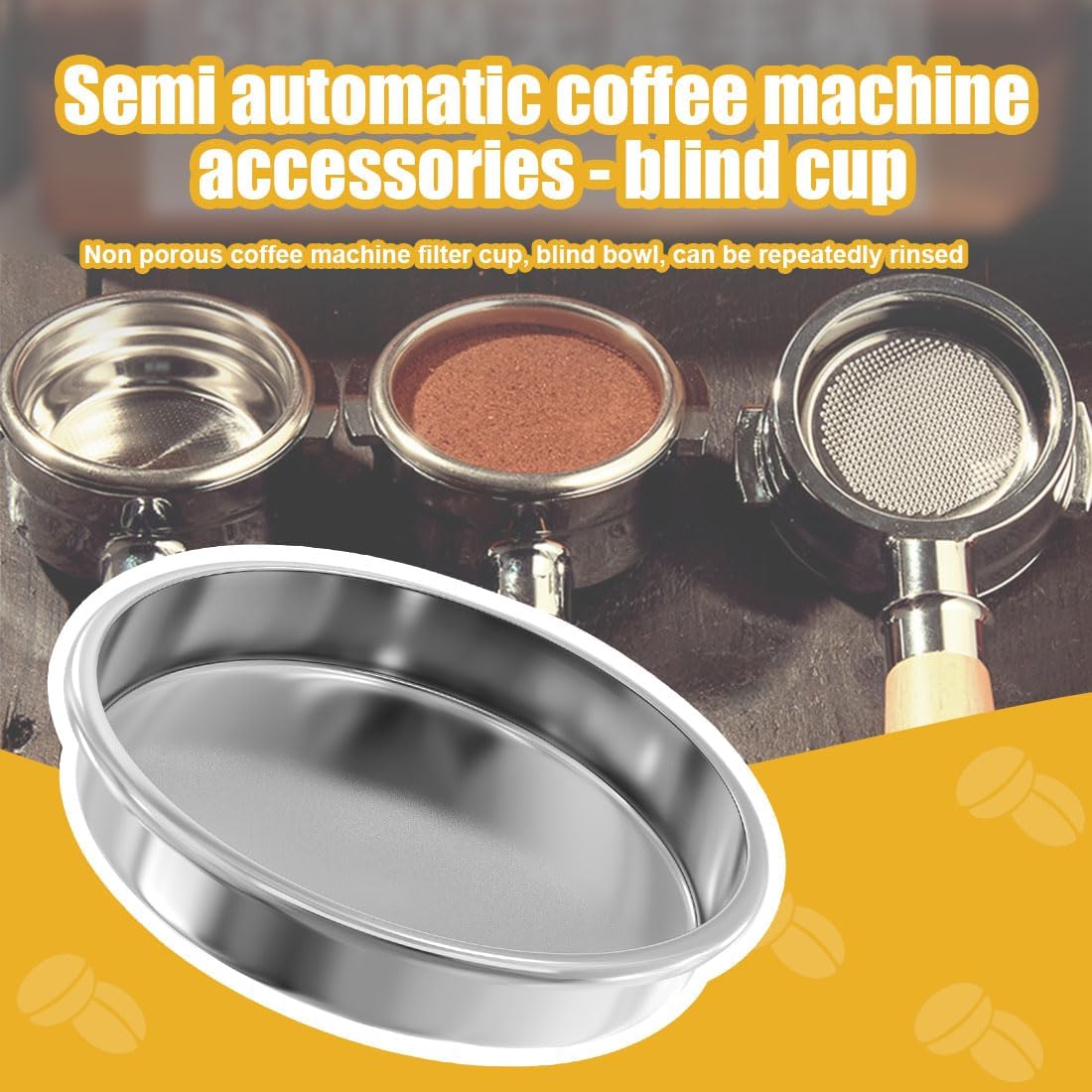 2 PCS Backflush Disk, 58 mm Filter Espresso, Stainless Steel Back Flush Blind Basket for Breville Gaggia Classic and Other Espresso Machines Cleaning