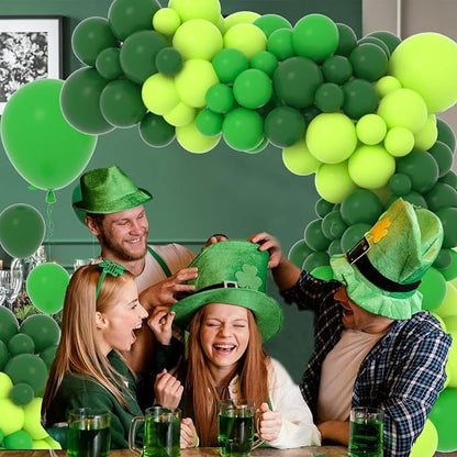 Green Balloon Garland Arch Kit, 122PCS Green Dark Green Lime Green Party Latex Balloons for Festival Picnic Jungle Forest Football Themed Birthday Party Decoration