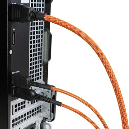 25ft PET Expandable Braided Cable Sleeve 1/2inch(12mm) Pet Braided Cable Sleeve for Audio Video Device Wire Automotive Wire (Orange)
