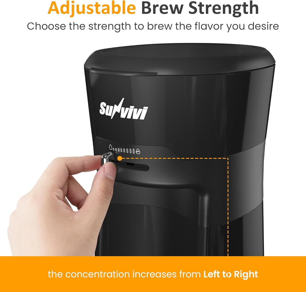 Sunvivi 20 Oz Iced Coffee Maker for Ground Coffee, Cold Brew Tea Maker with Reusable Coffee Filter and Insulated Pitcher