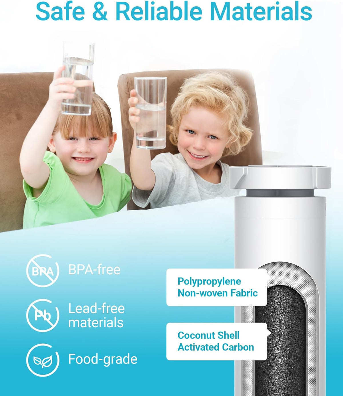 AQUA CREST XWF Replacement for GE® XWF, NSF Certified Refrigerator Water Filter, 1 Filter(Not XWFE®)