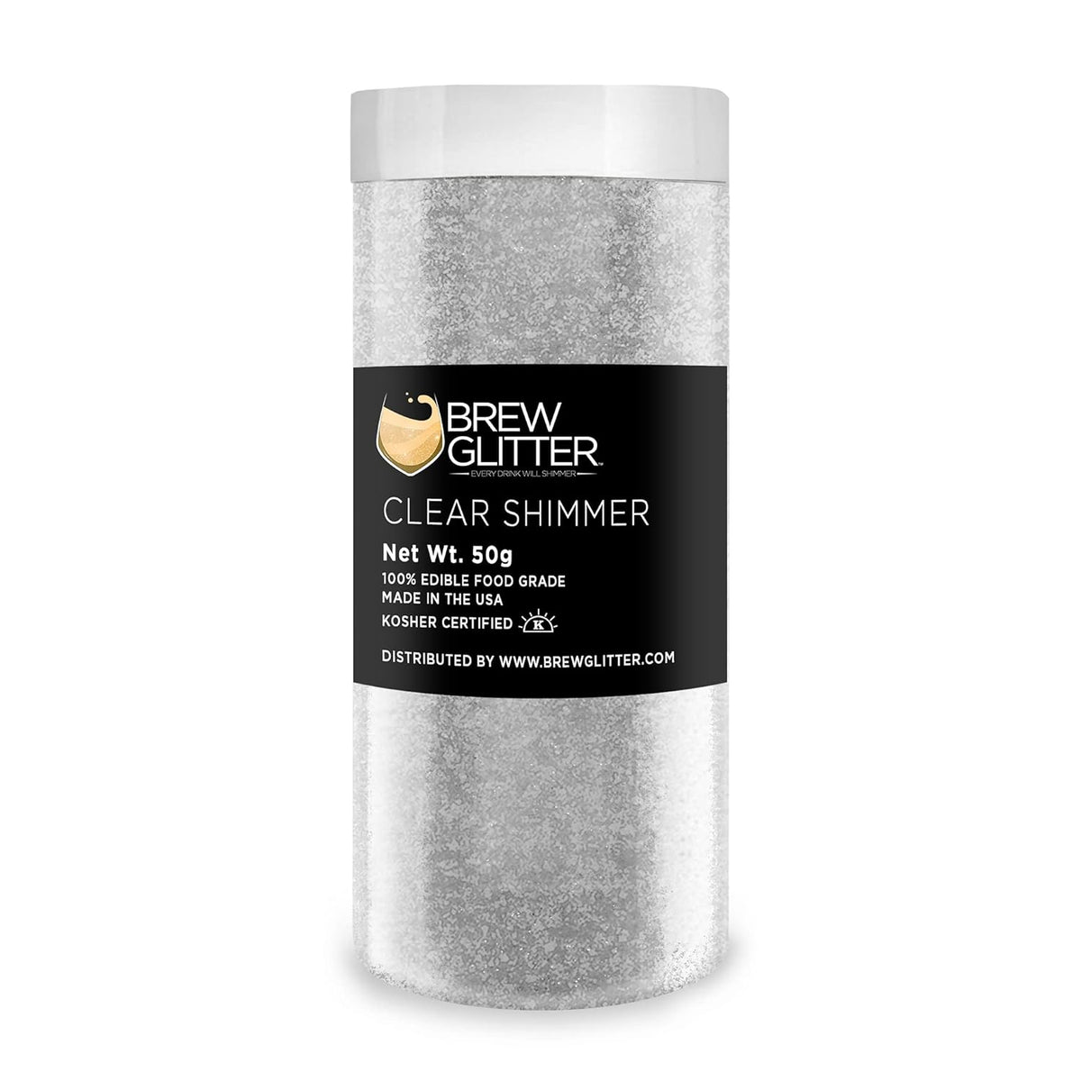 Brew Glitter - Clear Shimmer (50g 1x Jar), Edible Glitter for Cocktails, Mocktails and Beverages