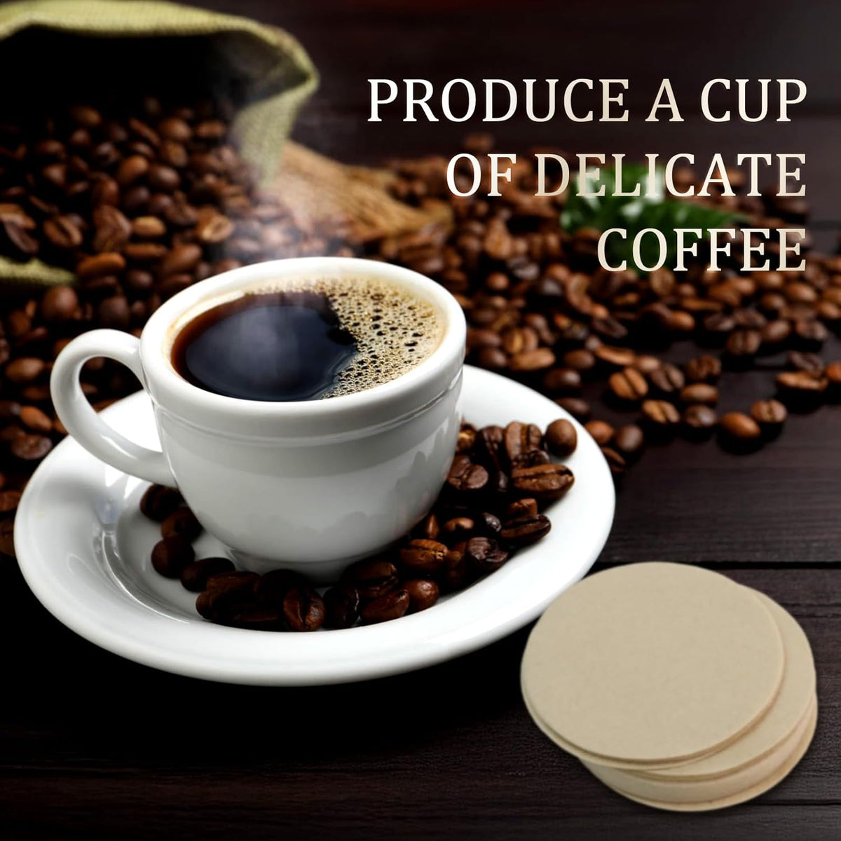 400 Pack Of Natural, Unbleached 2.5-Inch Disposable Coffee Filter Discs, Designed for Percolator Coffee Makers. Ideal for Use At Home, Office