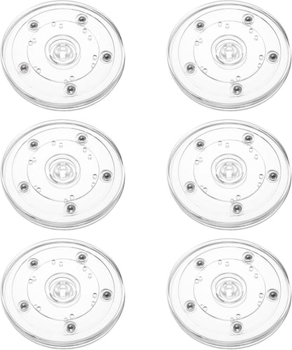 6 Pack 4 inch Small Lazy Susan, Lazy Susan Turntable Organizer Acrylic Cookie Turntable for Kitchen Spice Rack Table Cake Kitchen Pantry Decorating