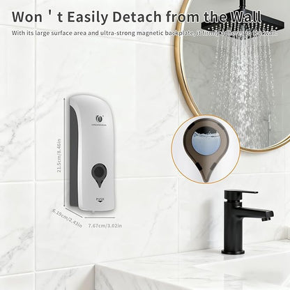 Shampoo Conditioner Body Wash Dispenser, Wall-Mounted Shower Soap Dispenser 10fl.oz/300ml, No Drill Refillable Bathroom soap Dispenser for Bathroom,Kitchen,Hotel and Airbnb,White CD-1049