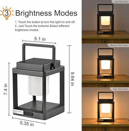 Solar Outdoor Table Lamp: Outdoor Lanterns for Patio Waterproof,Portable Rechargeable Solar Lamp