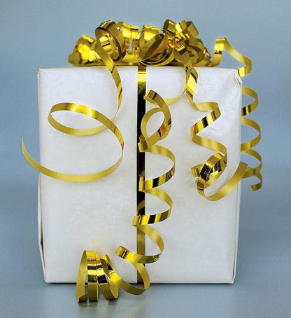 Curly Ribbon Gold for Curling Ribbons 500 Yards – New Years Decoration, Gift Wrap Birthday Party, Wedding, Baby/Bridal Shower Gifts, Engagement & Anniversary – Large