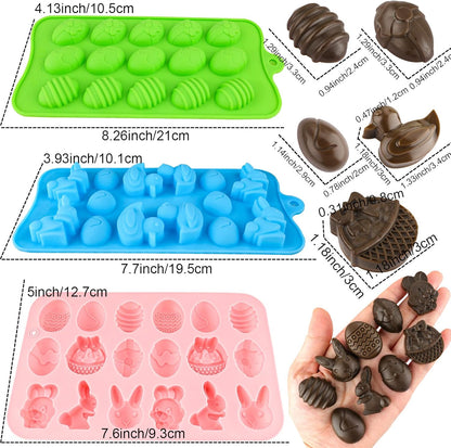 Easter Egg Silicone Mold for Chocolate 5 Packs Egg Shaped Mold Baking Pan for Easter Party Hot Chocolate Bombs Fondant Candy Jelly Dome Mousse Cake