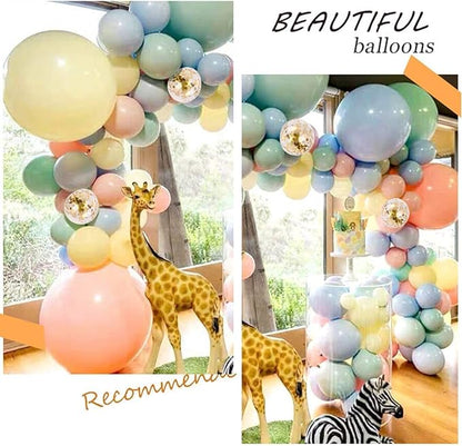 105pcs Pastel Balloons Arch Garland Kit 5" 10" 12" 18 inch Macaron Color Pastel Balloon Different Sizes and Gold Confetti Balloon Set for Easter Wedding Birthday Baby Shower Party Decorations