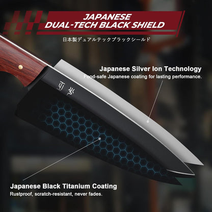 Kitchen Utility Knife From Japan - Small Chef Knife 5 Inch Forged from a Single Piece of High Carbon ATS-34 Steel