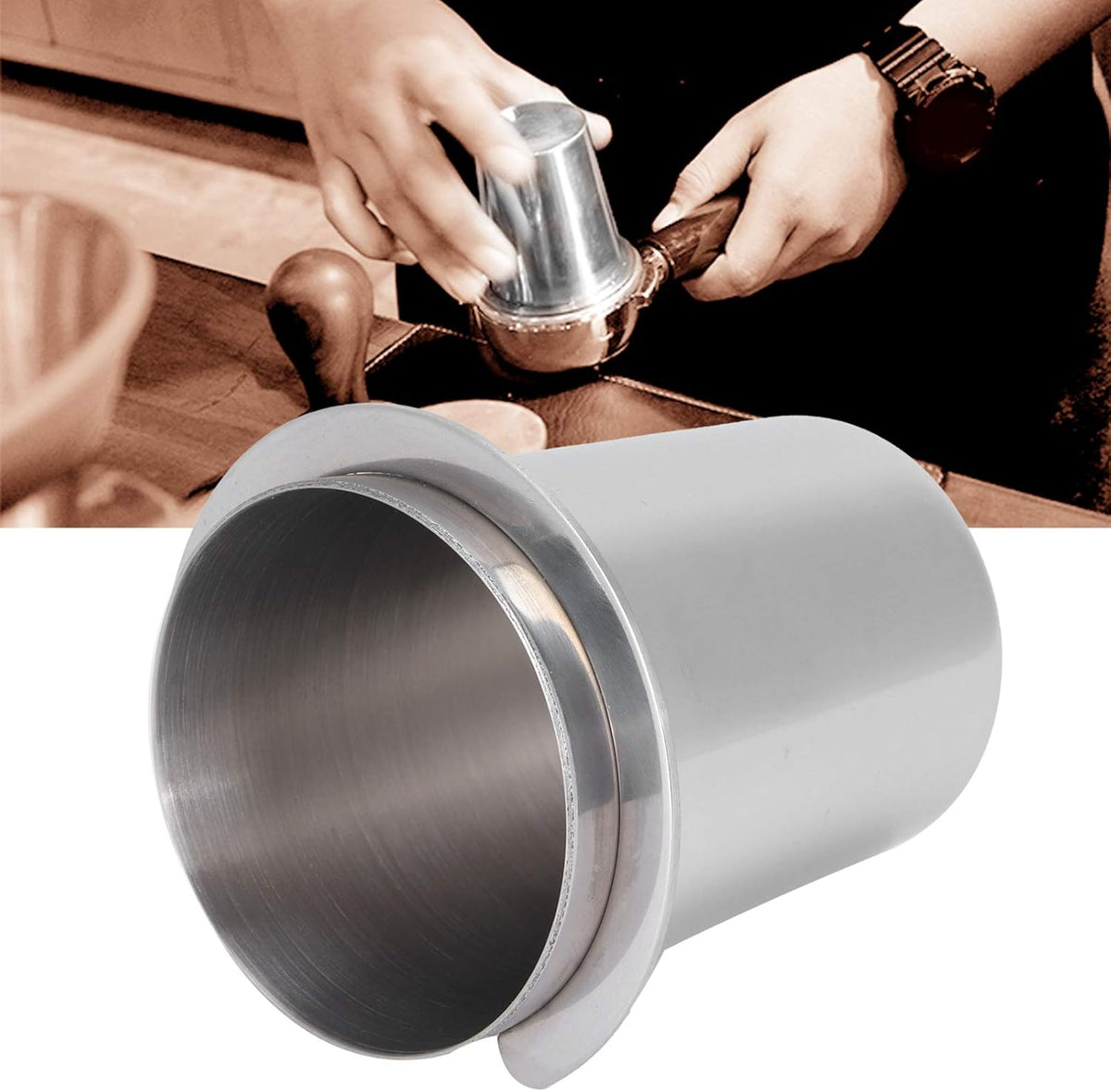 51mm Coffee Dosing Cup, Stainless Steel Coffee Bean Dosing Cup, Coffee Dosing Cup Suitable for Milk Tea Shop Coffee Shop Italian Coffee Machine