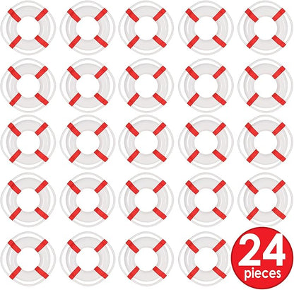 Beistle 24 Piece Novelty Plastic Life Preservers Nautical Decorations Beach Theme Summer Luau Party Supplies