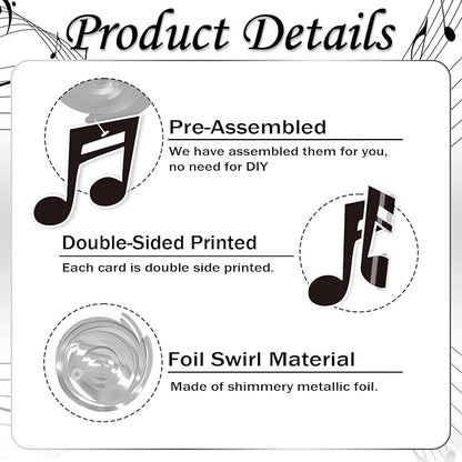 Musical Note Hanging Swirls - 30PCS Music Themed Party Decorations Musical Note Ceiling Streamers for Music Birthday Party Baby Shower Decor Supplies