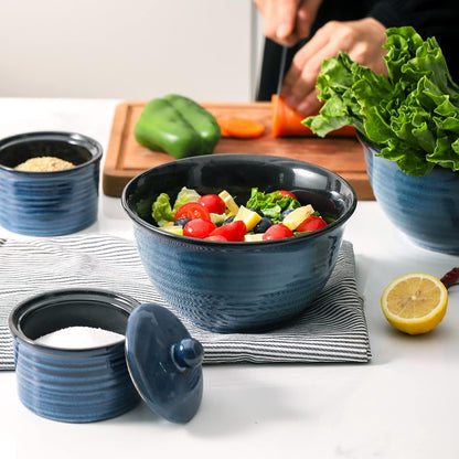 Hasense Ceramic Soup Bowls Set of 4, 40 Ounce Large Cereal Bowls for Kitchen, 7 Inch Serving Bowls for Salad Pasta Ramen Pho Popcorn