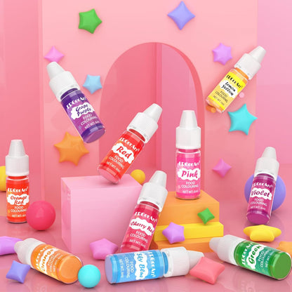 Food Coloring Liquid - ERCorArt 16 Colors Food Coloring, Food Grade Food Dye, Tasteless Food Color Set for Cake Decorating, Easter Egg, Cooking