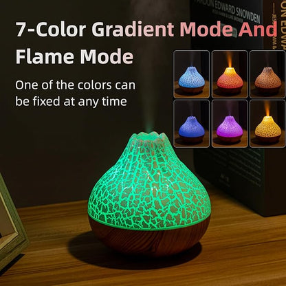Mini Colorful Cool Humidifier, Volcano Shape Humidifier,USB Personal Desktop Humidifier Volcano Spray Mode, 7 Colors,Super Quiet for Office Room, Bedroom(White)