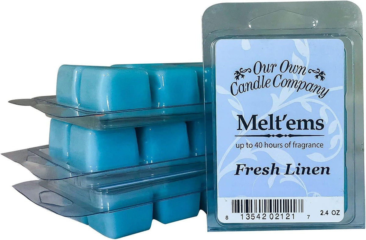 Our Own Candle Company Premium Wax Melt, Fresh Linen, 6 Cubes, 2.4 oz (4 Pack)
