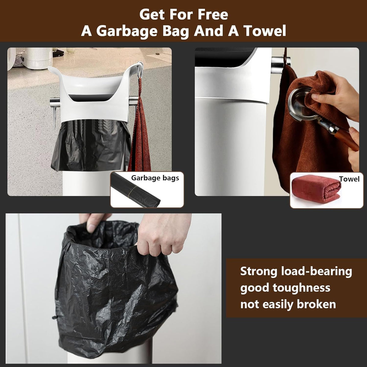 Knock Box for Espresso Grounds, Commercial Floor Standing Barista Style Absorbent Knockbox with Removable Non-Slip Base