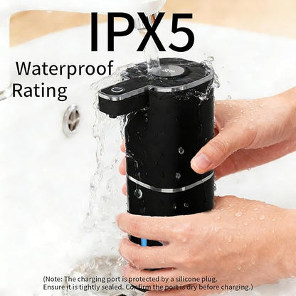 Automatic Foaming Soap Dispenser, Touchless Rechargeable Hand Soap Dispenser, 4 Adjustable Levels, 1200mAh Battery, Large Display, for Kitchen & Bathroom (Black, Foaming)