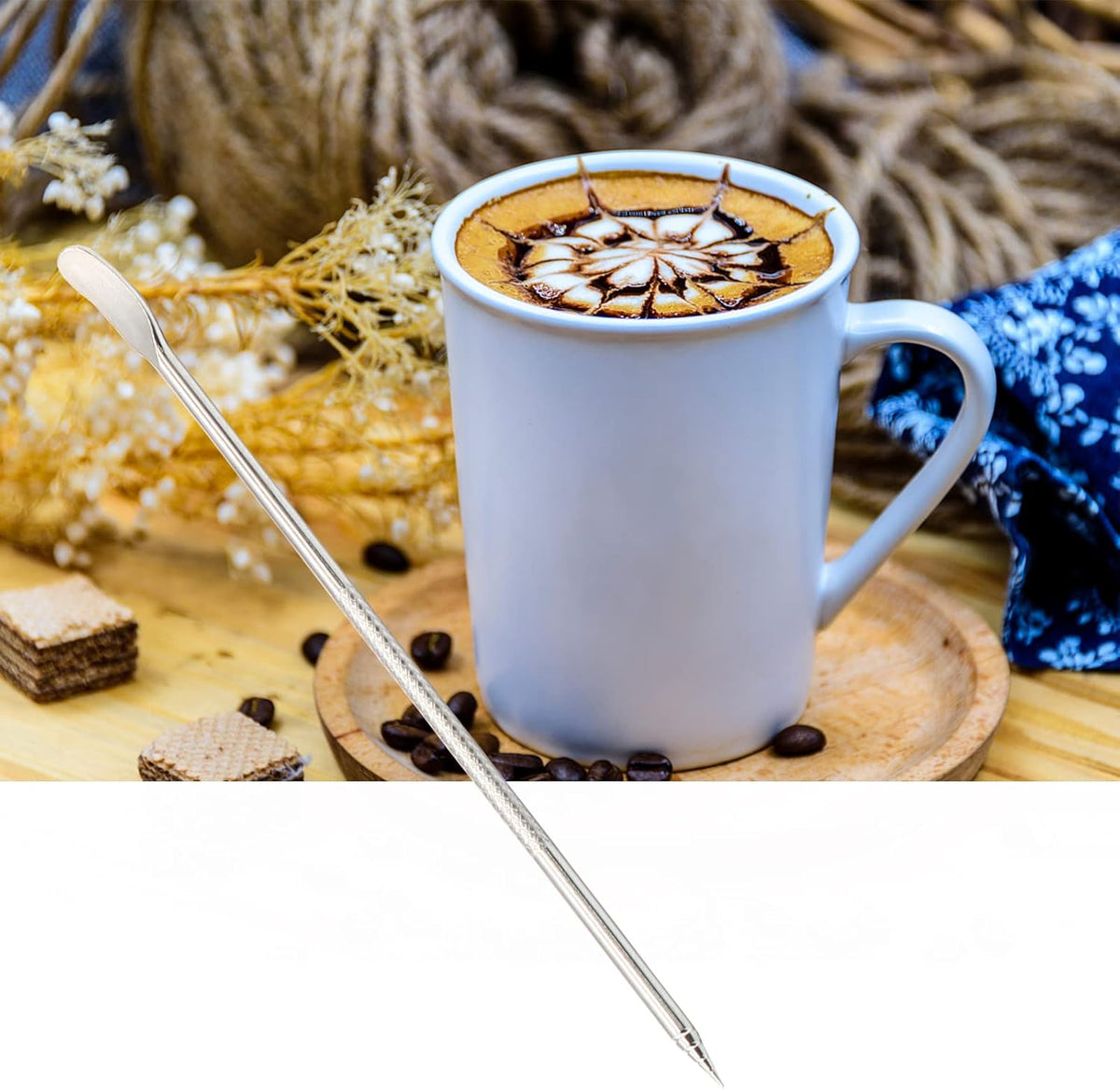 Coffee Machine Cleaning Brush, Nylon Espresso Machine Brush Coffee Cleaning Tool Set with Spoon for Espresso Machine Group Head, Pack of 3