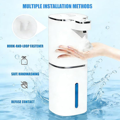 Automatic Soap Dispenser Liquid Touchless,Wall USB Rechargeable 4-Level Adjustable,Large Capacity 14.2oz/420mL Smart Hand Soap Dispenser for Kitchen Bathroom Kids Family