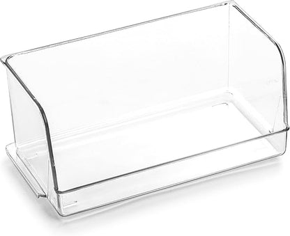 BINO | Stackable Plastic Storage Bins, Medium | THE MYRIAD COLLECTION | Multipurpose Bins | Pantry Organizers And Storage | Home Organization Containers | Clear Plastic Fridge Bin | Freezer Organizer