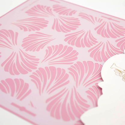 Cake Decorating Stencil for Tall Buttercream Cake, Royal Icing, Ganache, Paint, Airbrush (Leticia)