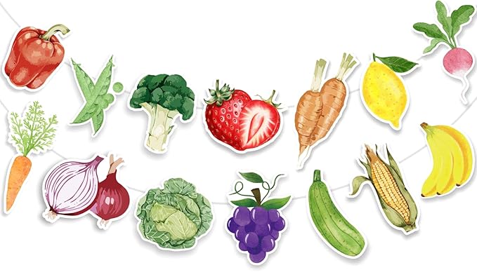 Farmers Market Party Decorations - Rustic Fruit & Vegetable Banners, Backdrops, Centerpieces for Baby Shower, Birthday, Bridal Shower | Garden Themed Party Supplies