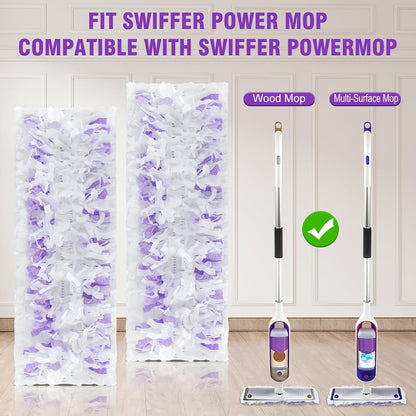 50 Count Disposable Power Mop Pads for Swiffer PowerMop, Unscented Power Mop Refills for Multi-Surface Floor Cleaning, Repalcement Mopping Pad Refill