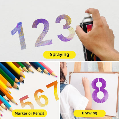 2 Inch Plastic Number Stencils - Reusable Digital Templates for Cake, Address, Painting