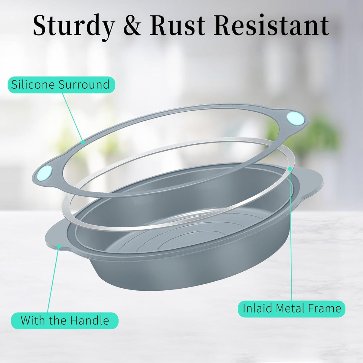To encounter 9 Inch Silicone Round Cake Pans, 2 Pack Nonstick Silicone Baking Pans Set, Food Grade Cake Molds