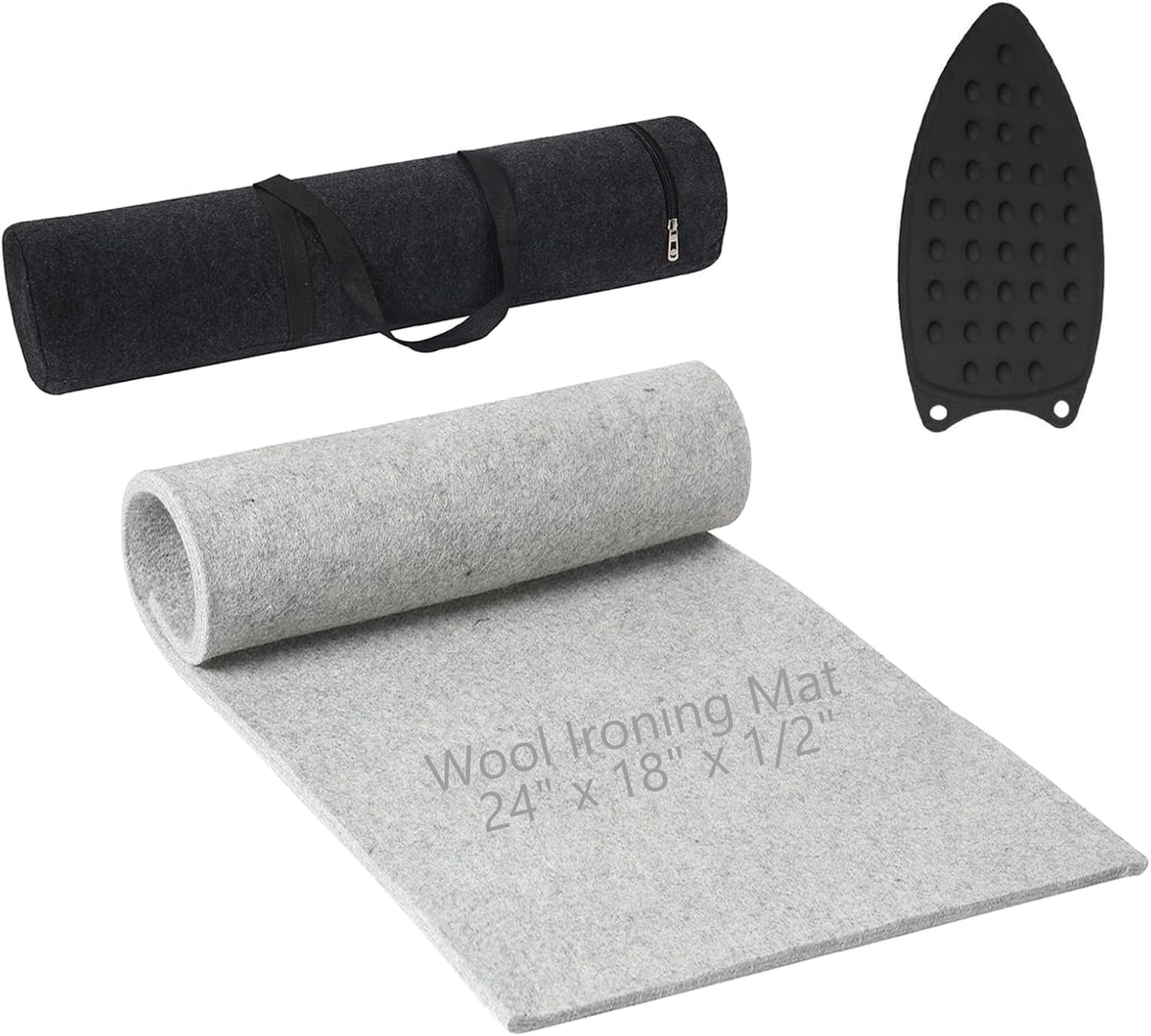 Wool Pressing Mat for Quilting, 24" X 18" Portable Wool Ironing Mat 100% Felted Wool Iron Board for Quilters, Great for Quilting & Sewing Projects