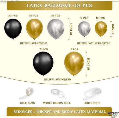 KatchOn, Gold & Black Graduation Balloon Arch Kit 2026 - Pack of 85 | Graduation Fringe, Graduation Backdrop for 2026 Graduation Decorations | Graduation Party Decorations, Grad Party Decorations 2026
