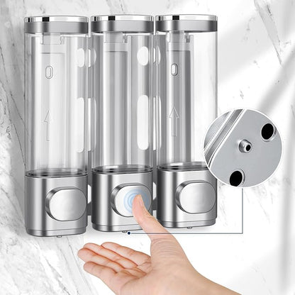 3-in-1 Room Wall Mounted Bathroom,Shower Pump Dispenser and Organizer,Dispensers for The Shower,Shampoo and Conditioner Dispenser,Shampoo Dispenser for Shower