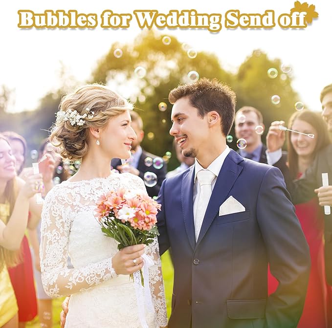 300 Count Bulk Mini Wedding Bubbles for Kids ＆ Guests, Wedding Send Off Reception Gift Ideas, Dance Floor Props Essentials, Party Favors Supplies Decorations for Engagement,Anniversaries,Celebration