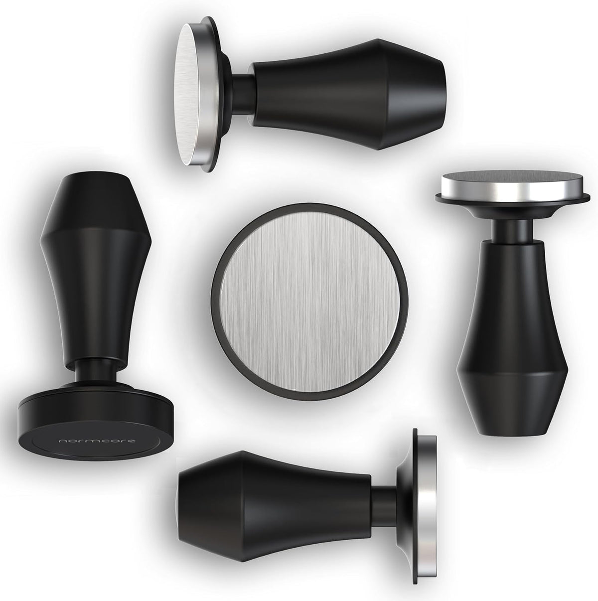 Normcore Coffee Tamper 57mm, Spring-loaded Tamper V4, Barista Espresso Tamper Flat Base with 15lb / 25lb / 30lbs Springs