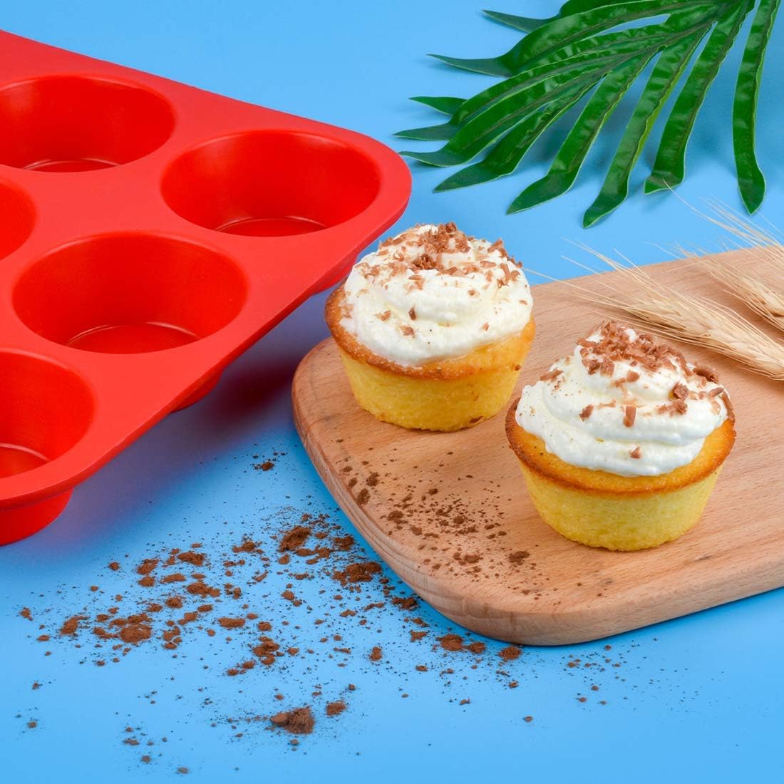 Caketime 12 Cups Silicone Muffin Pan - Nonstick Cupcake Pan 1 Pack Regular Size Silicone Mold for Baking