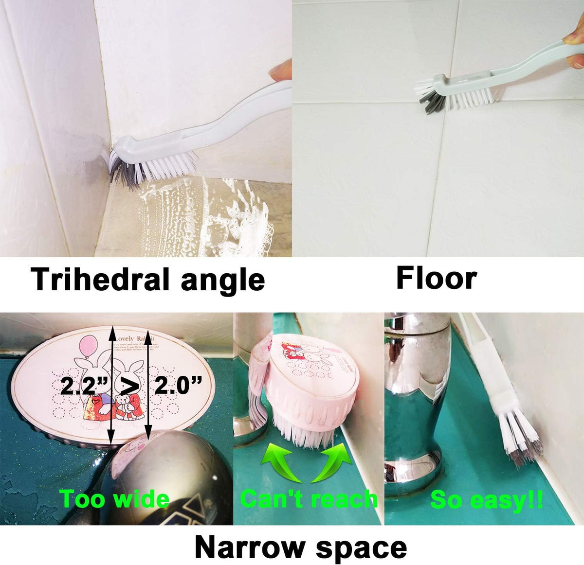 Dish Brush Kitchen Cleaning Brush Bottle Brush Bathroom Scrub Brushes Sink Household Pot Pan Edge Corners Tile Lines Brush with Stiff Bristles