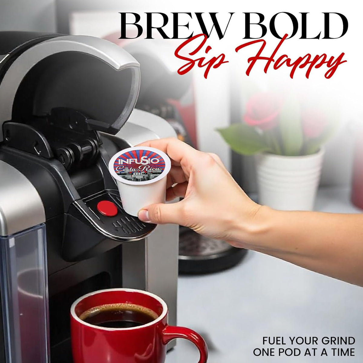 InfuSio Coffee Pods 96 Count Costa Rica Medium Roast Single serve Coffee pods for Keurig K Cups Brewers