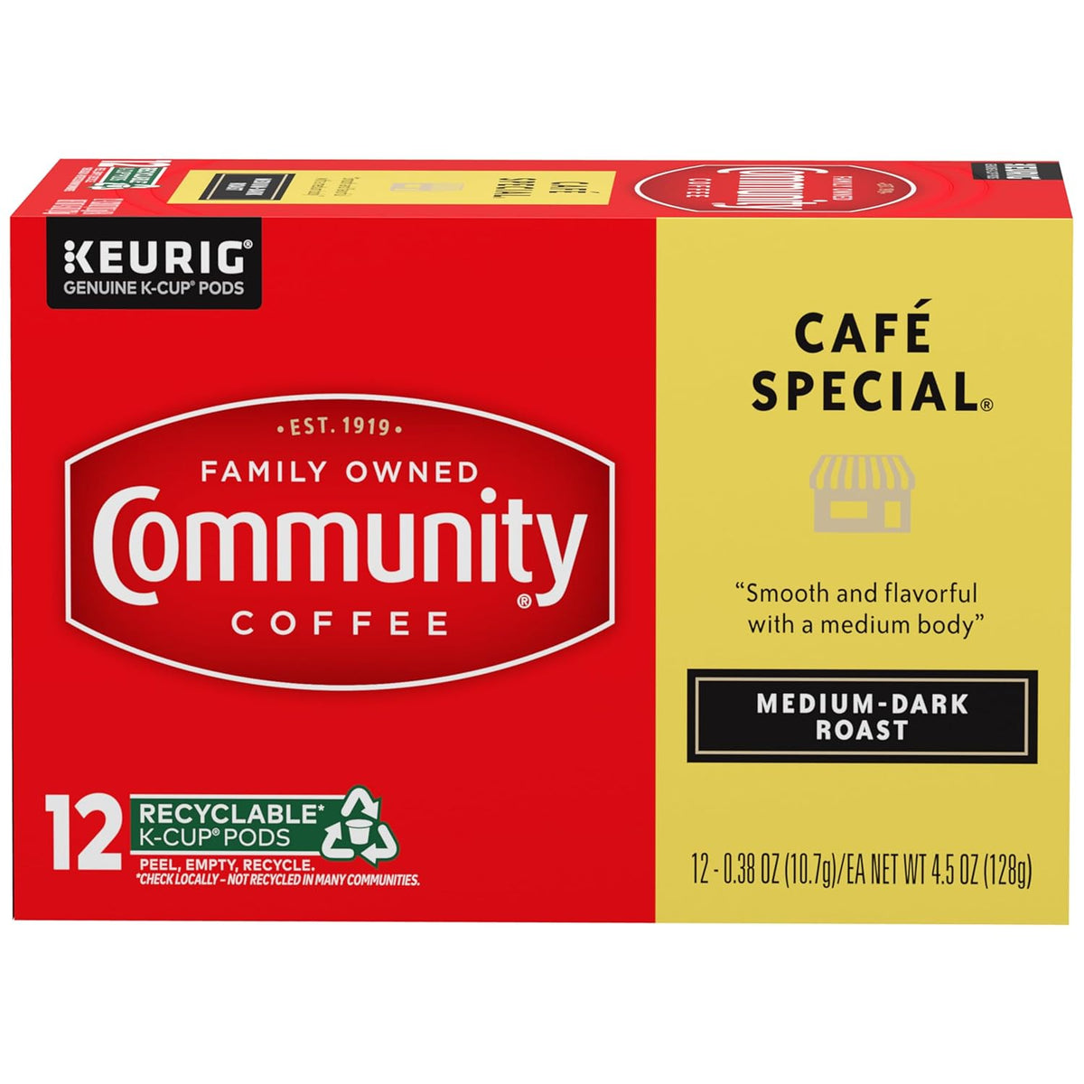Community Coffee Cafe Special, 12 Count Single Serve Coffee Pods, Medium Dark Roast, Compatible with Keurig K-cup Brewers, 12 Count (Pack of 1)