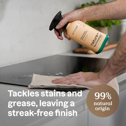 ATTITUDE Kitchen Cleaner Spray, Natural Origin Ingredients, EWG Verified, Cleans and Degreases, Streak-Less, Lavender & Rosemary, 26 Fl Oz (Pack of 3)