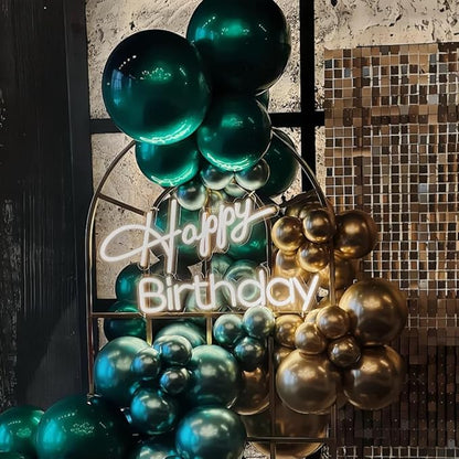 Lukiituke Dark Green Balloons,Green and Gold Balloons Arch Kit, 124Pcs Gold Latex Balloons 4 Size for Birthday,St.Patrick's Day,Graduation,Jungle Party Decorations
